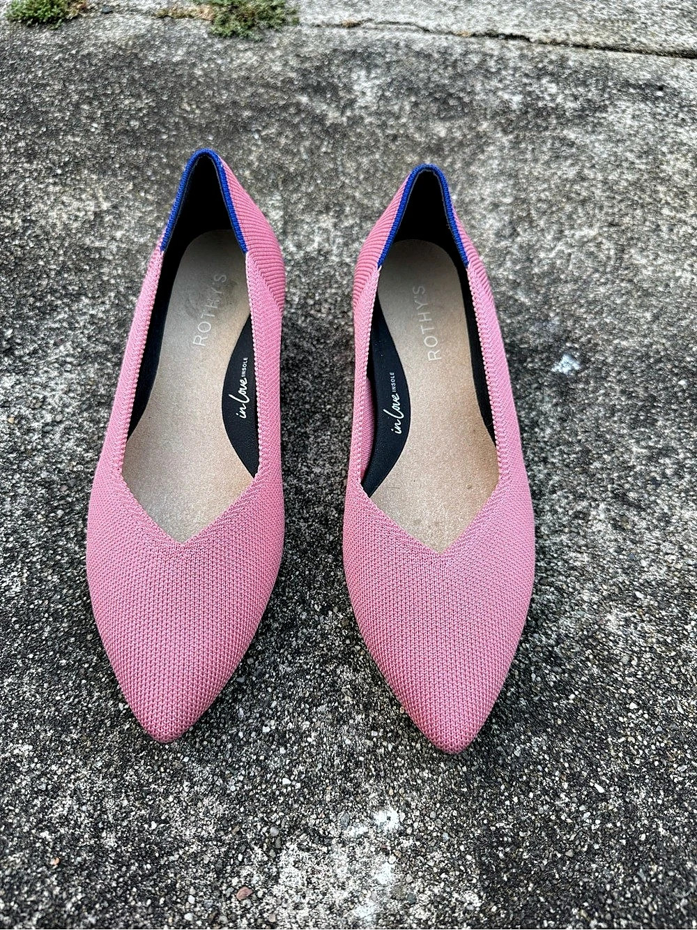 Rothy's The High Point Pointed-Toe Block Heels US 7 in Tulip